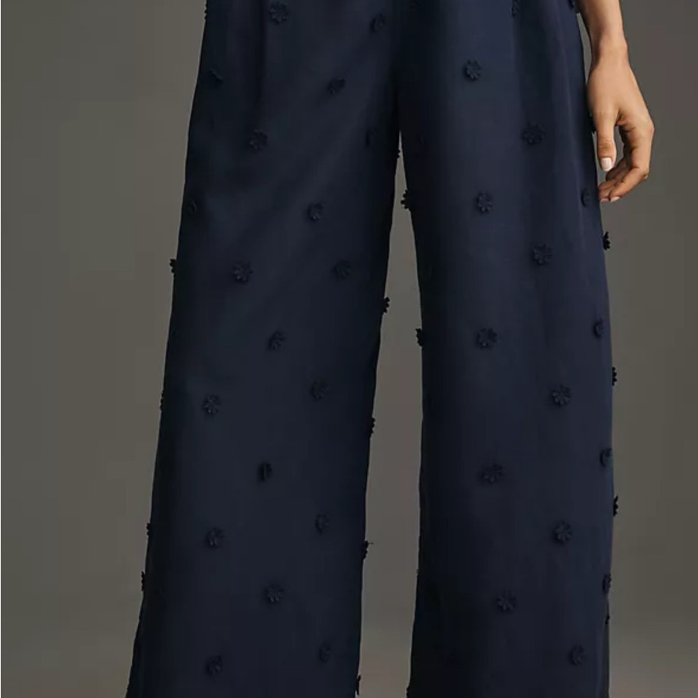 Maeve Tailored Linen Blend Embellished Trousers